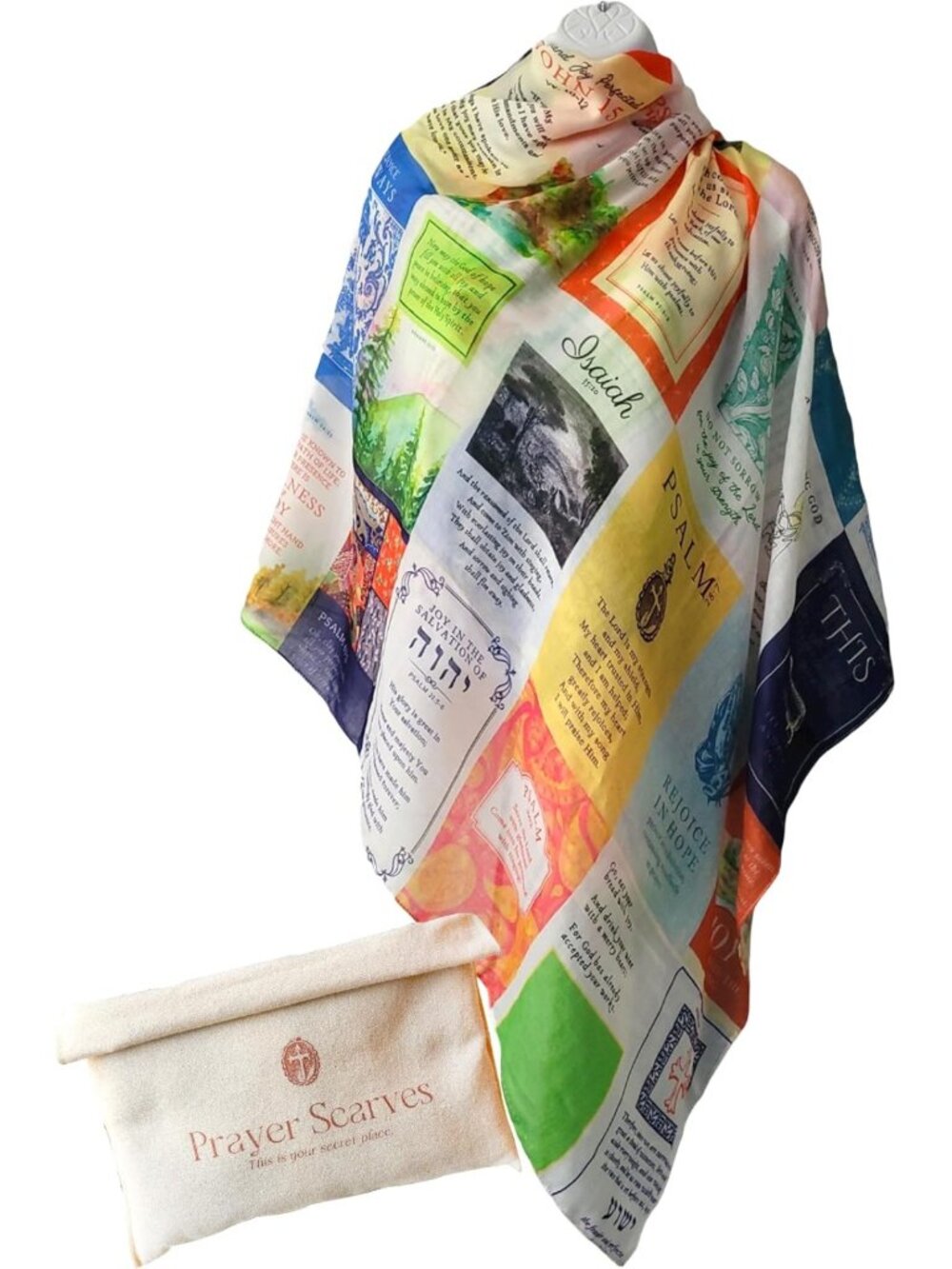 Uplifting Prayer Scarf for Women | Classic Christian Shawl with 24 Bible Verses